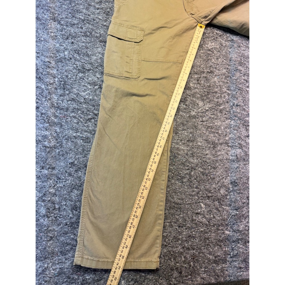 Wrangler Mens Cargo Pants Tan Khaki Straight Leg Cotton Stretch 32x32 70ABWEW - Picture 2 of 11